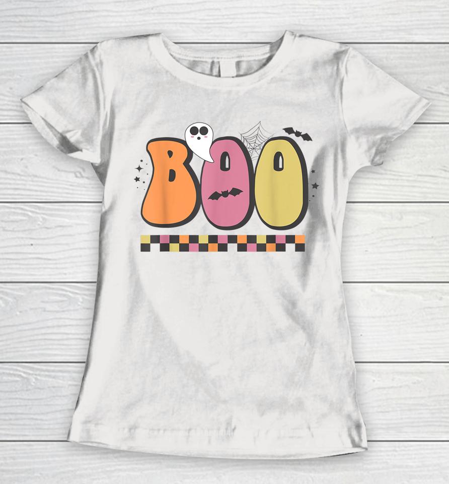 Boo With Ghost &Amp; Pumpkins For Halloween Women T-Shirt
