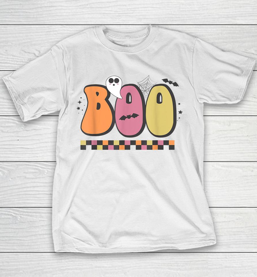 Boo With Ghost &Amp; Pumpkins For Halloween Youth T-Shirt