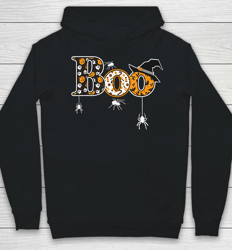 Boo With Spiders Halloween Hoodie