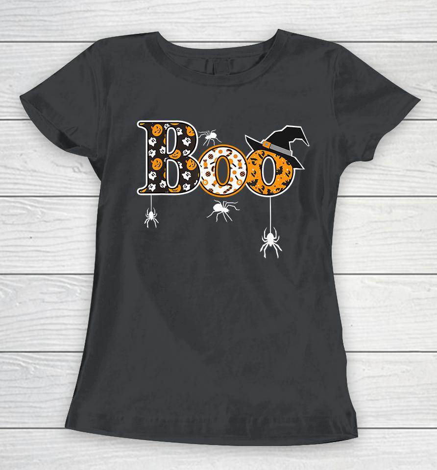 Boo With Spiders Halloween Women T-Shirt