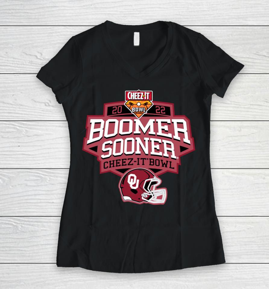 Boomer Sooner Cheez-It Bowl Oklahoma Women V-Neck T-Shirt