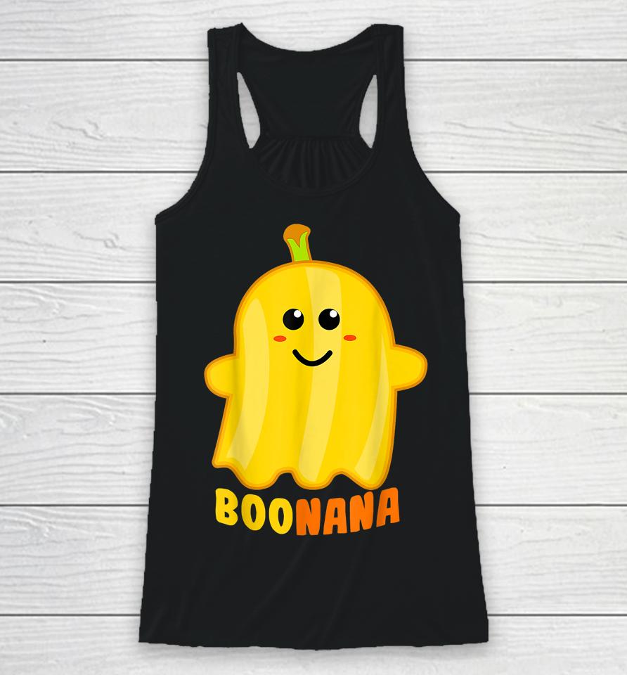 Boonana Banana Ghost Funny Scary Cute Halloween Costume Racerback Tank