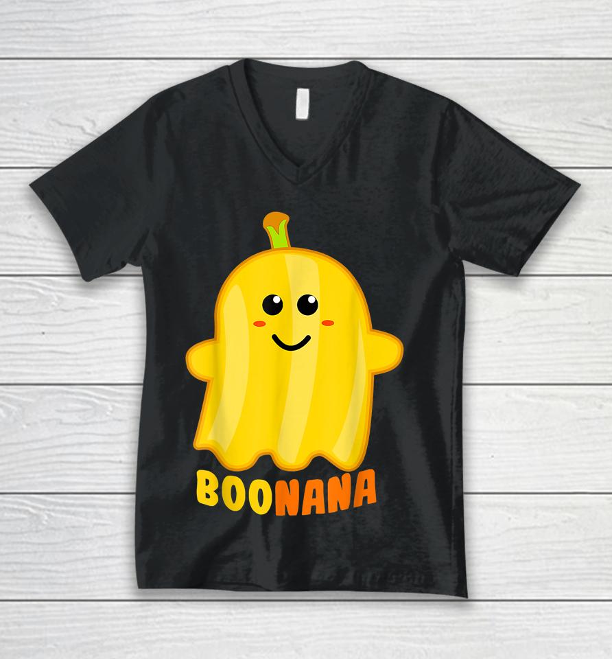 Boonana Banana Ghost Funny Scary Cute Halloween Costume Unisex V-Neck T-Shirt
