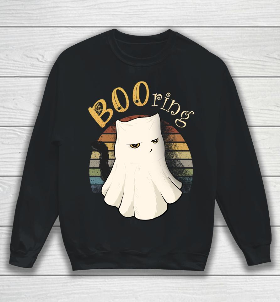 Booring Halloween Pun Cat Lover Sweatshirt