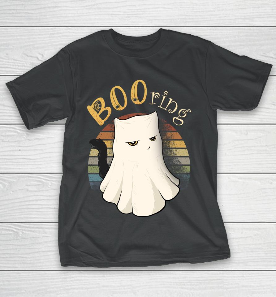 Booring Halloween Pun Cat Lover T-Shirt