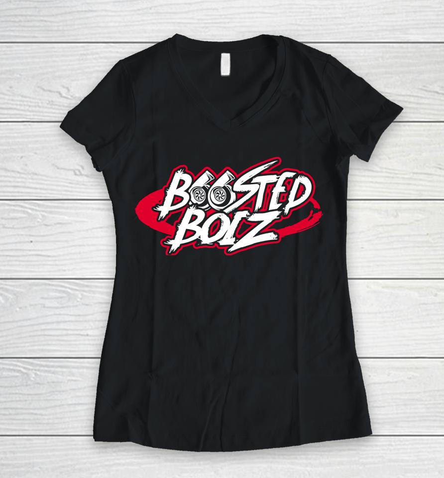 Boostedboiz Logo Women V-Neck T-Shirt