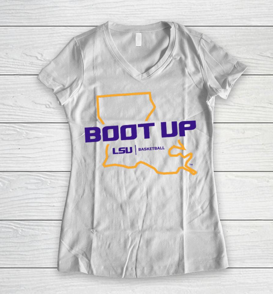 Boot Up Lsu Basketball Women V-Neck T-Shirt