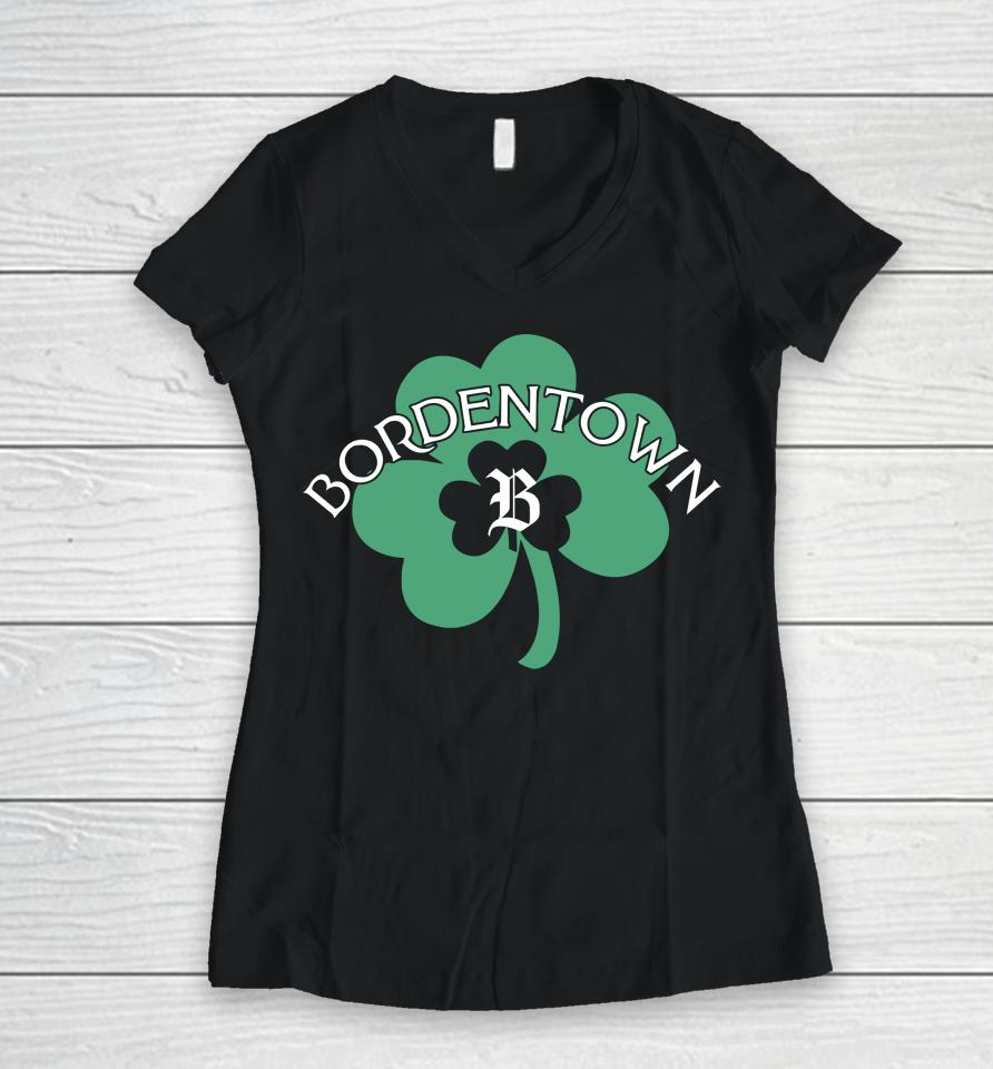 Bordentown Regional Holding Shamrock Women V-Neck T-Shirt