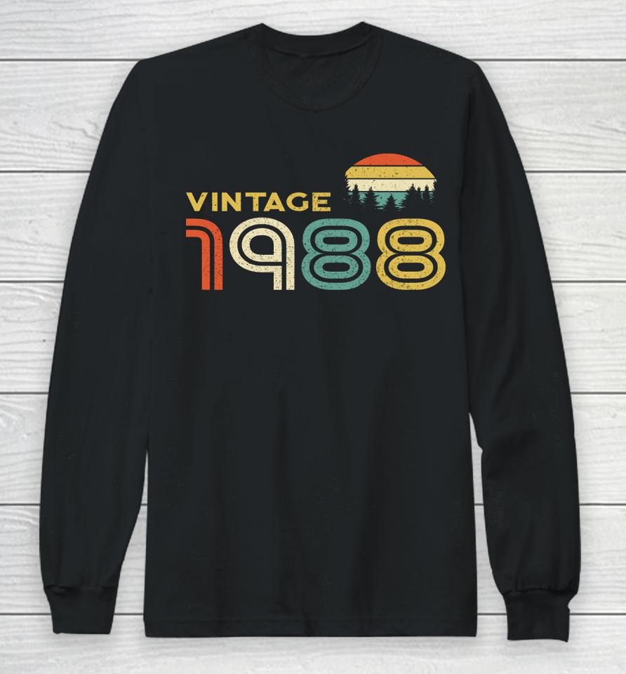 Born In 1988 Birthday Vintage Retro Sunset Long Sleeve T-Shirt