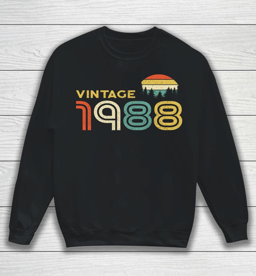 Born In 1988 Birthday Vintage Retro Sunset Sweatshirt