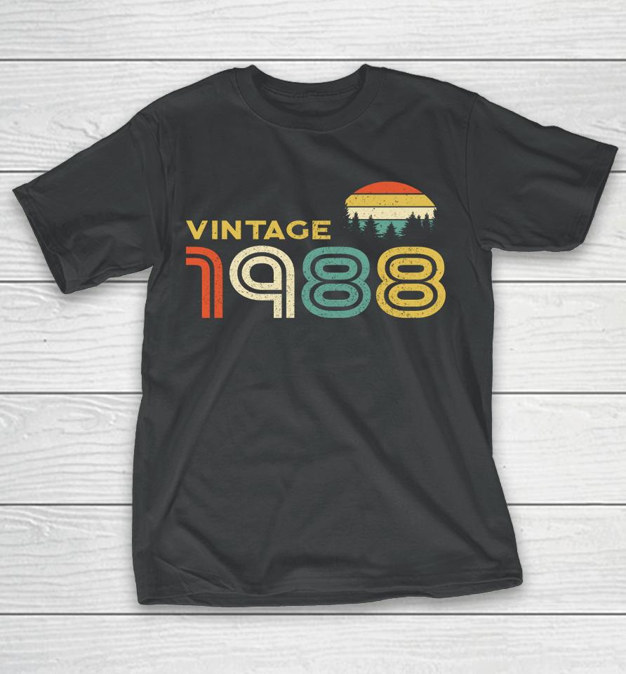 Born In 1988 Birthday Vintage Retro Sunset T-Shirt