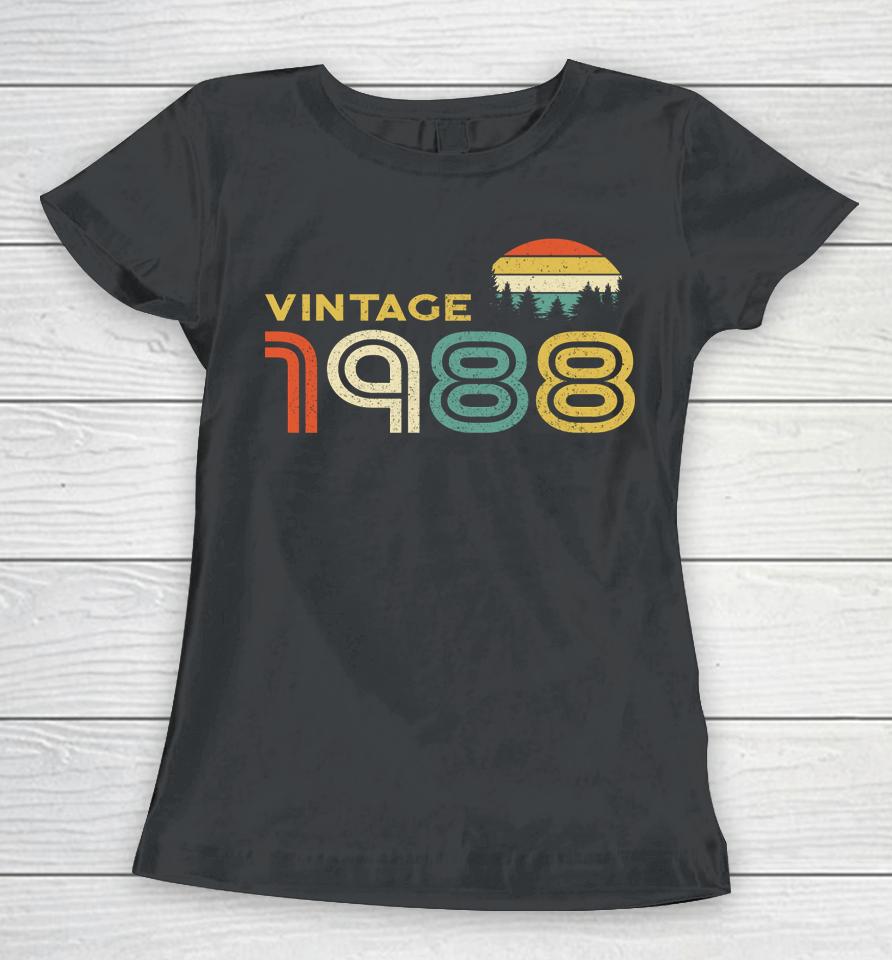 Born In 1988 Birthday Vintage Retro Sunset Women T-Shirt
