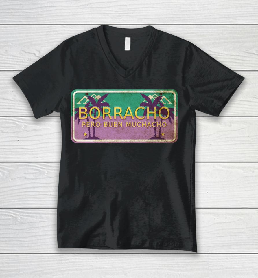 Borracho Pero Buen Muchacho Funny Spanish Saying Quote Unisex V-Neck T-Shirt