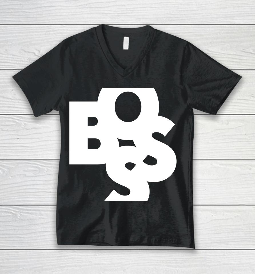 Boss Shaken Logo Unisex V-Neck T-Shirt
