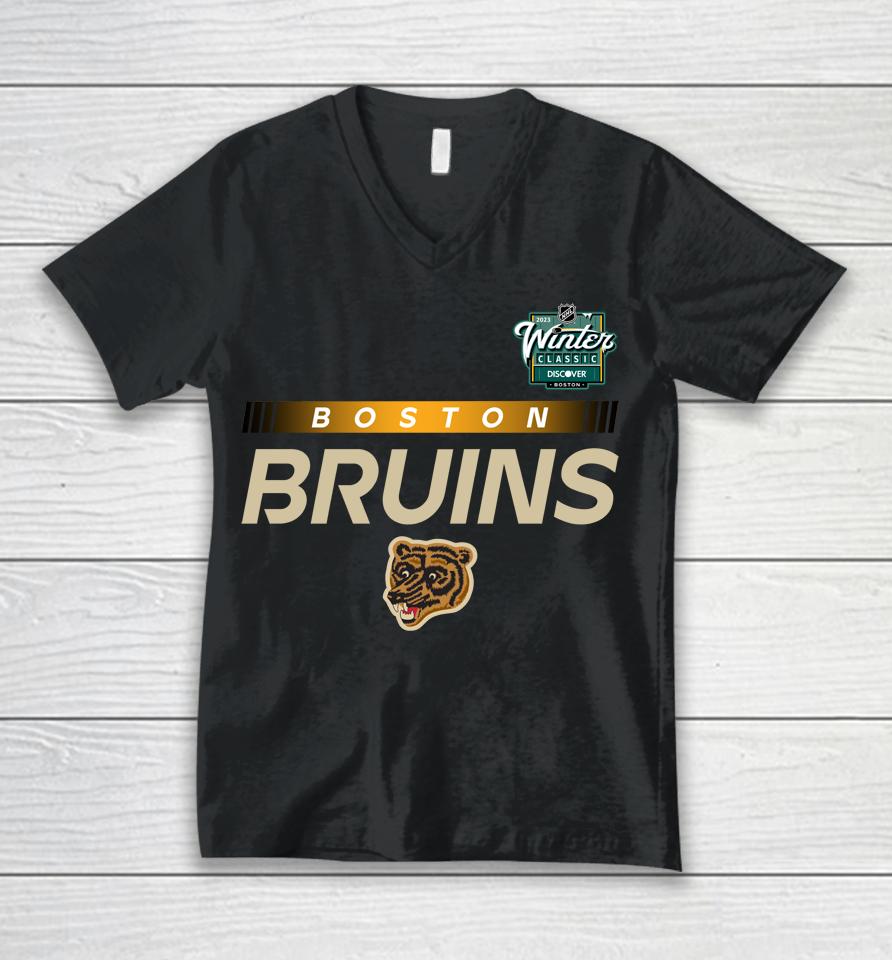 Boston Bruins 2023 Nhl Winter Classic Authentic Pro Unisex V-Neck T-Shirt