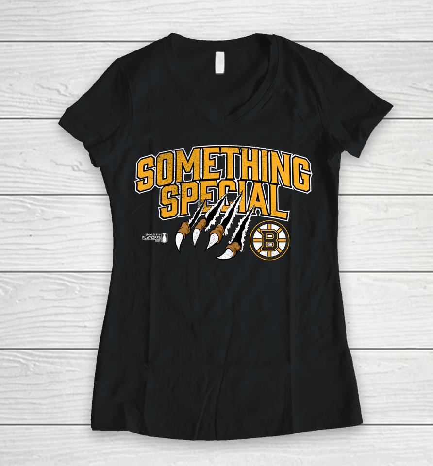Boston Bruins 2023 Stanley Cup Playoffs Something Special Women V-Neck T-Shirt