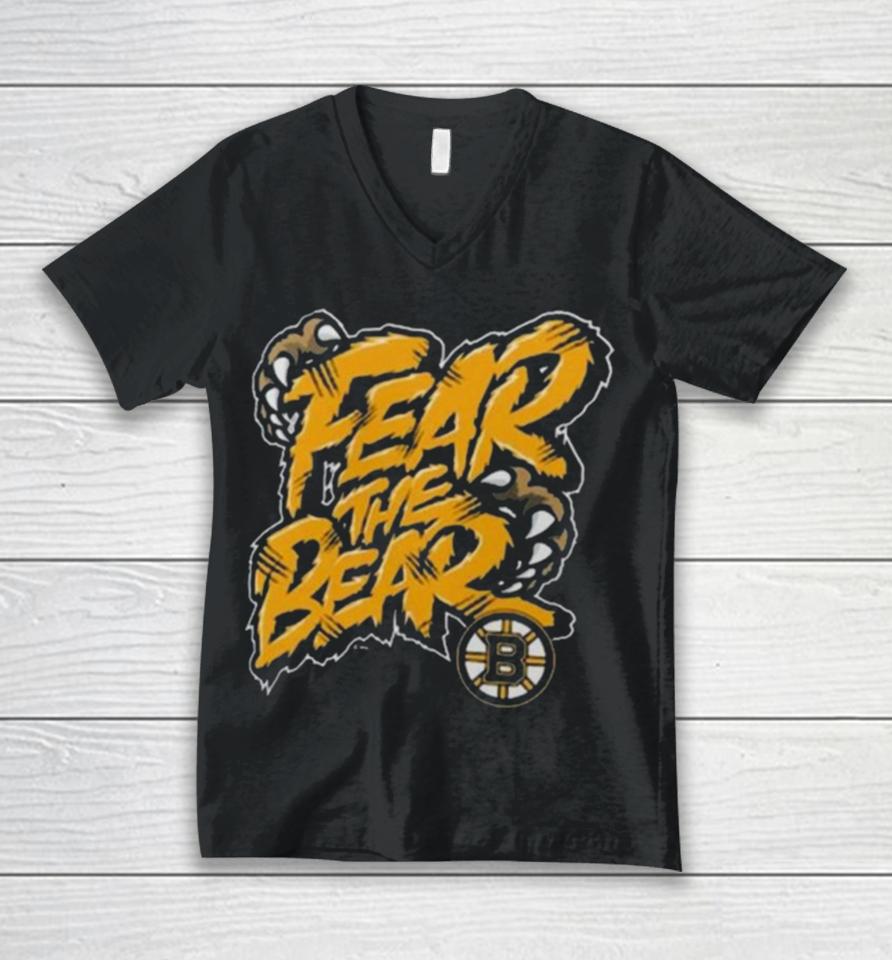 Boston Bruins Fanatics Branded Local Unisex V-Neck T-Shirt