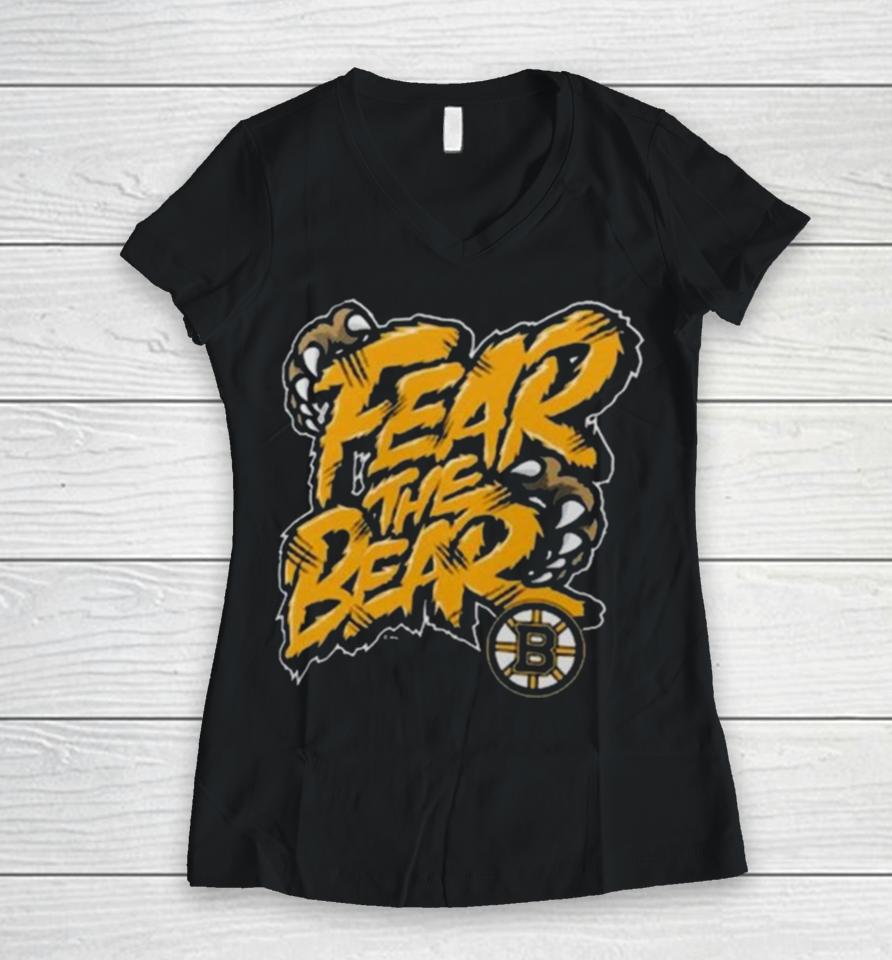 Boston Bruins Fanatics Branded Local Women V-Neck T-Shirt