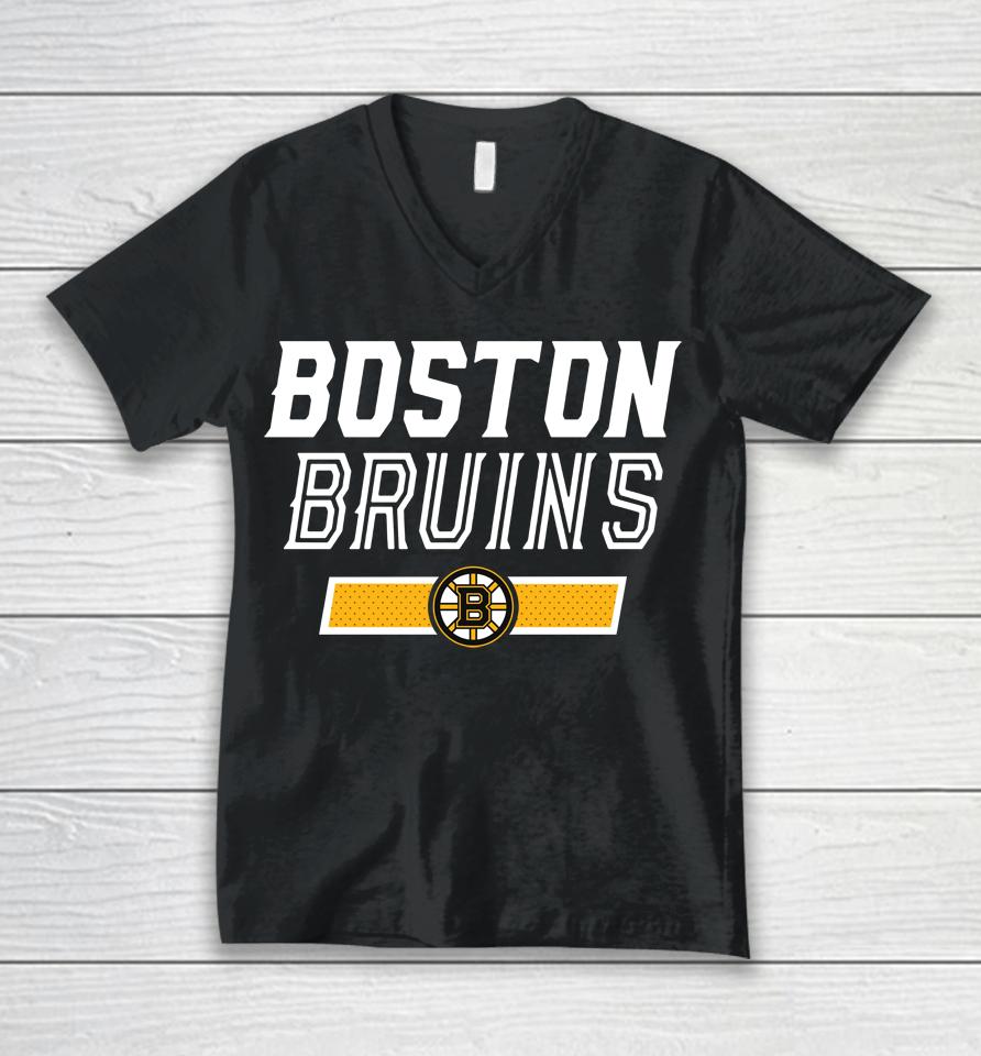 Boston Bruins Nhl Levelwear Black Richmond Undisputed Unisex V-Neck T-Shirt