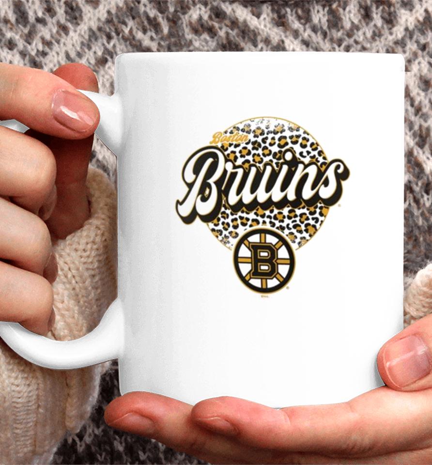 Boston Bruins Nhl Personalized Leopard Print Logo Coffee Mug