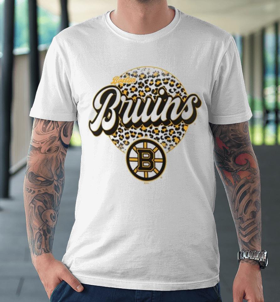 Boston Bruins Nhl Personalized Leopard Print Logo Premium T-Shirt
