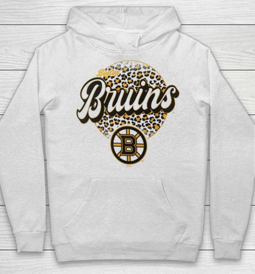Boston Bruins Nhl Personalized Leopard Print Logo Hoodie