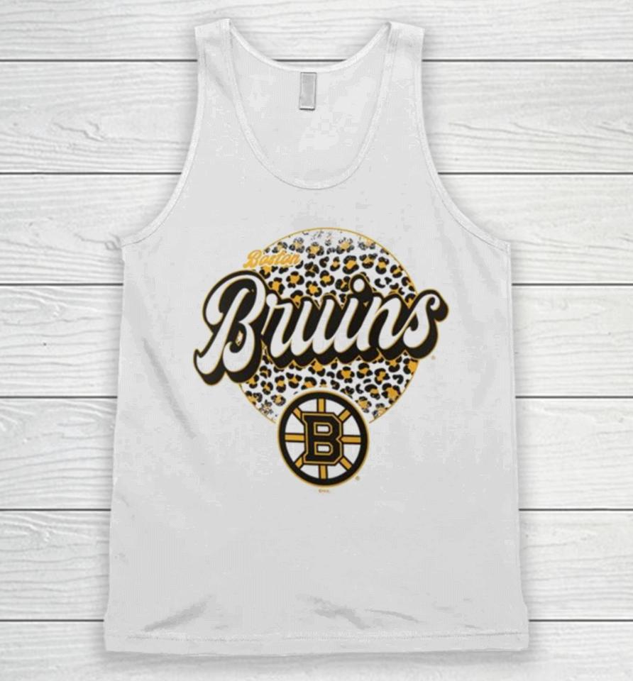 Boston Bruins Nhl Personalized Leopard Print Logo Unisex Tank Top
