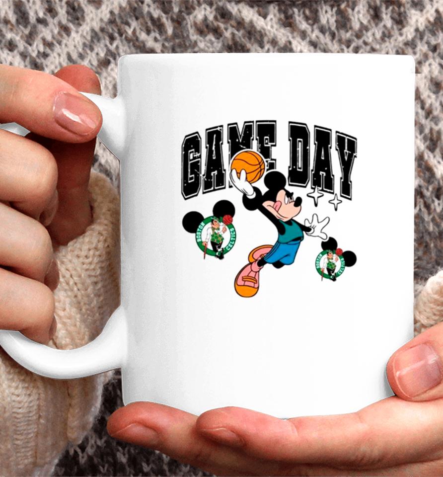 Boston Celtics Mickey Basketball Game Day Retro Coffee Mug
