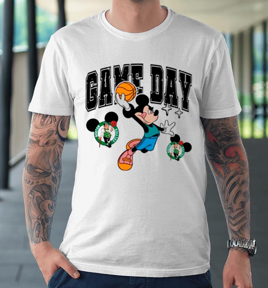 Boston Celtics Mickey Basketball Game Day Retro Premium T-Shirt