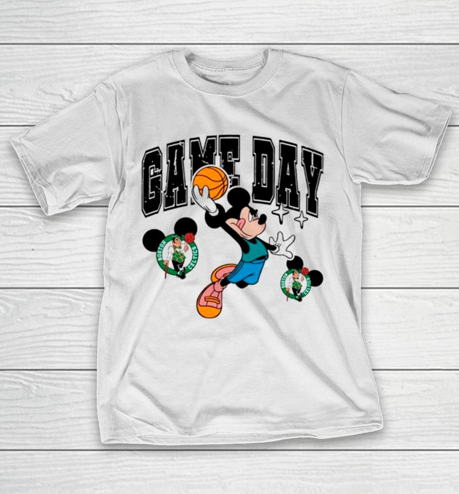 Boston Celtics Mickey Basketball Game Day Retro T-Shirt