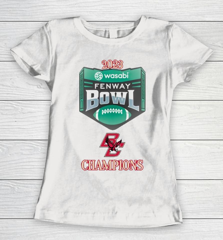 Boston College Eagles Football 2023 Wasabi Fenway Bowl Champions Women T-Shirt
