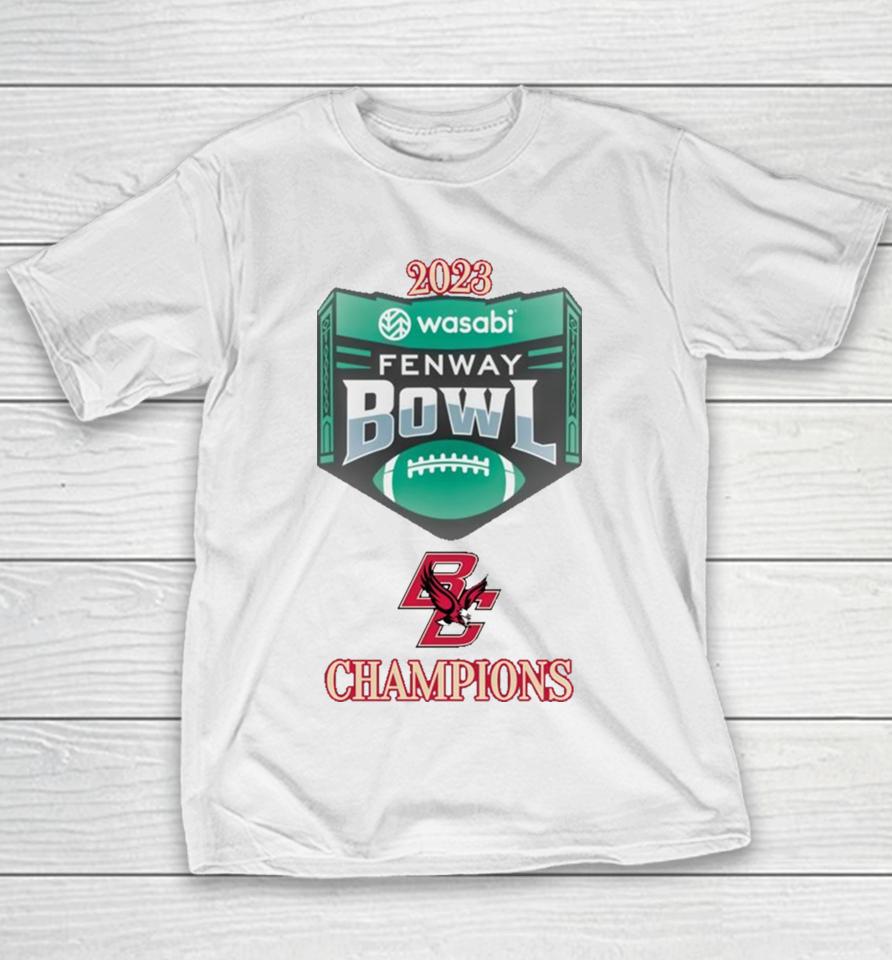 Boston College Eagles Football 2023 Wasabi Fenway Bowl Champions Youth T-Shirt