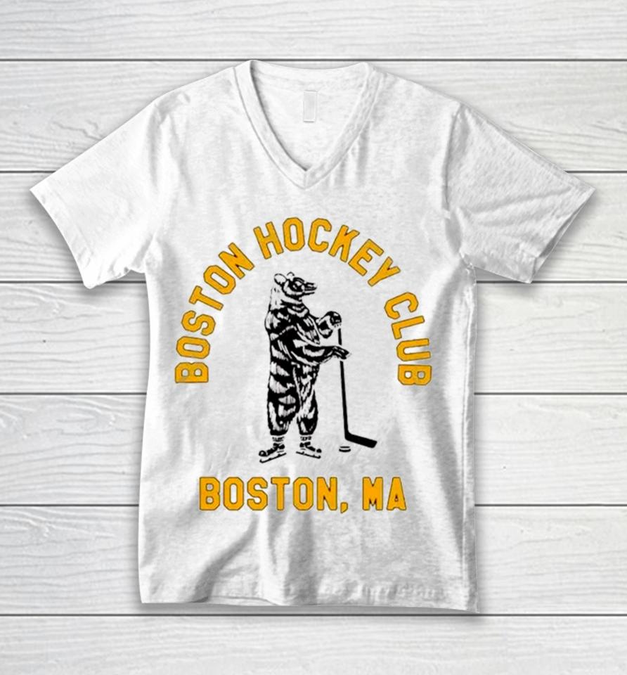 Boston Hockey Club Boston Ma Unisex V-Neck T-Shirt