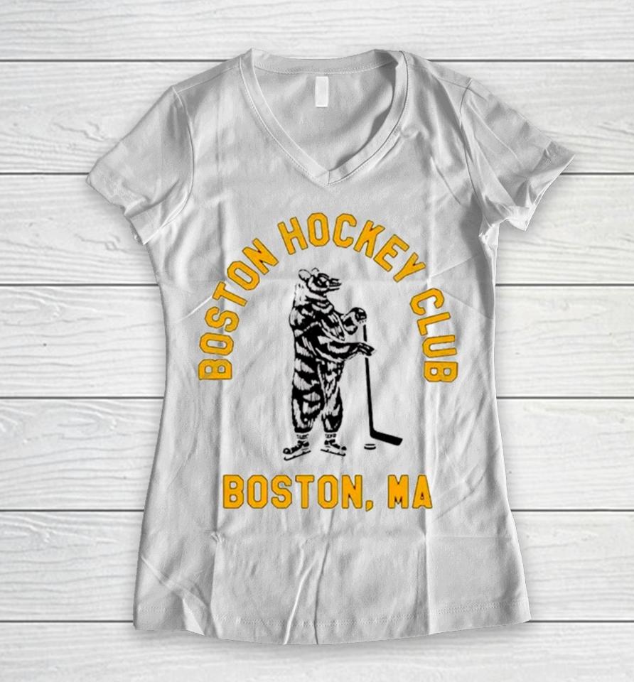 Boston Hockey Club Boston Ma Women V-Neck T-Shirt