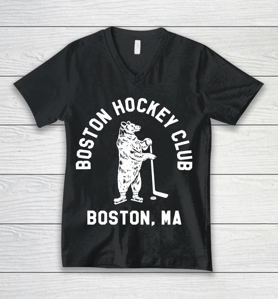 Boston Hockey Club Unisex V-Neck T-Shirt