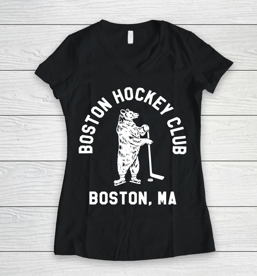 Boston Hockey Club Women V-Neck T-Shirt