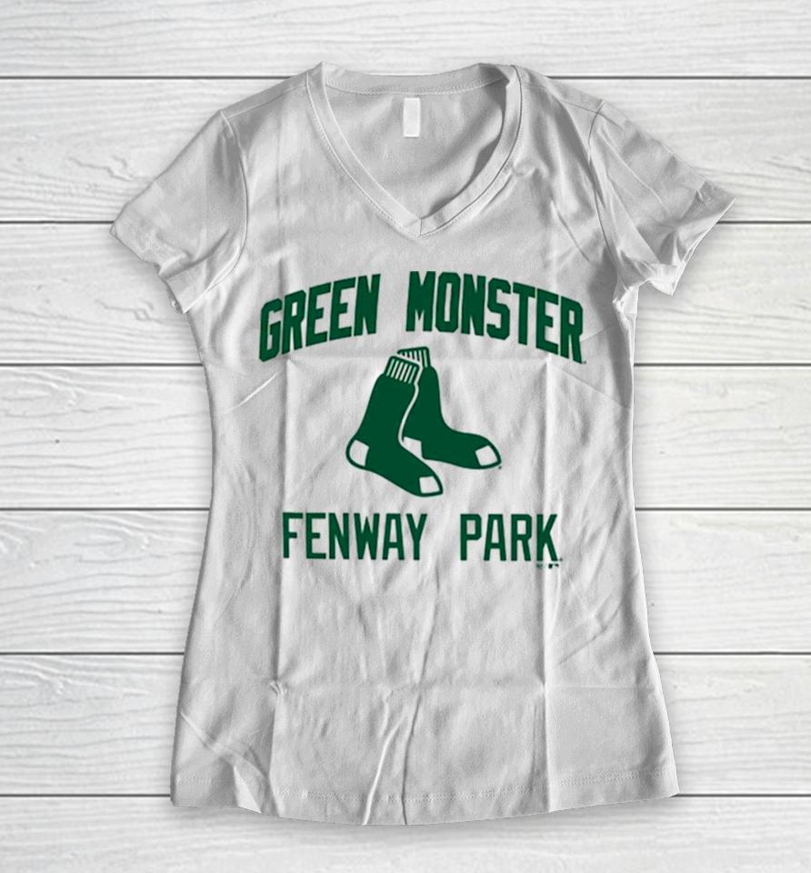 Boston Red Sox ’47 Fenway Park Three Quarter Women V-Neck T-Shirt