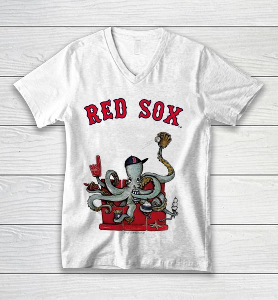 Boston Red Sox Octopus 2024 Unisex V-Neck T-Shirt