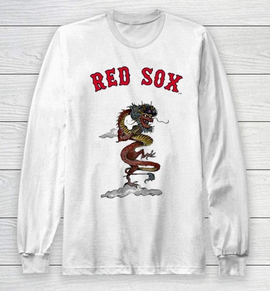 Boston Red Sox Tiny Turnip Infant 2024 Year Of The Dragon 3 4 Long Sleeve T-Shirt