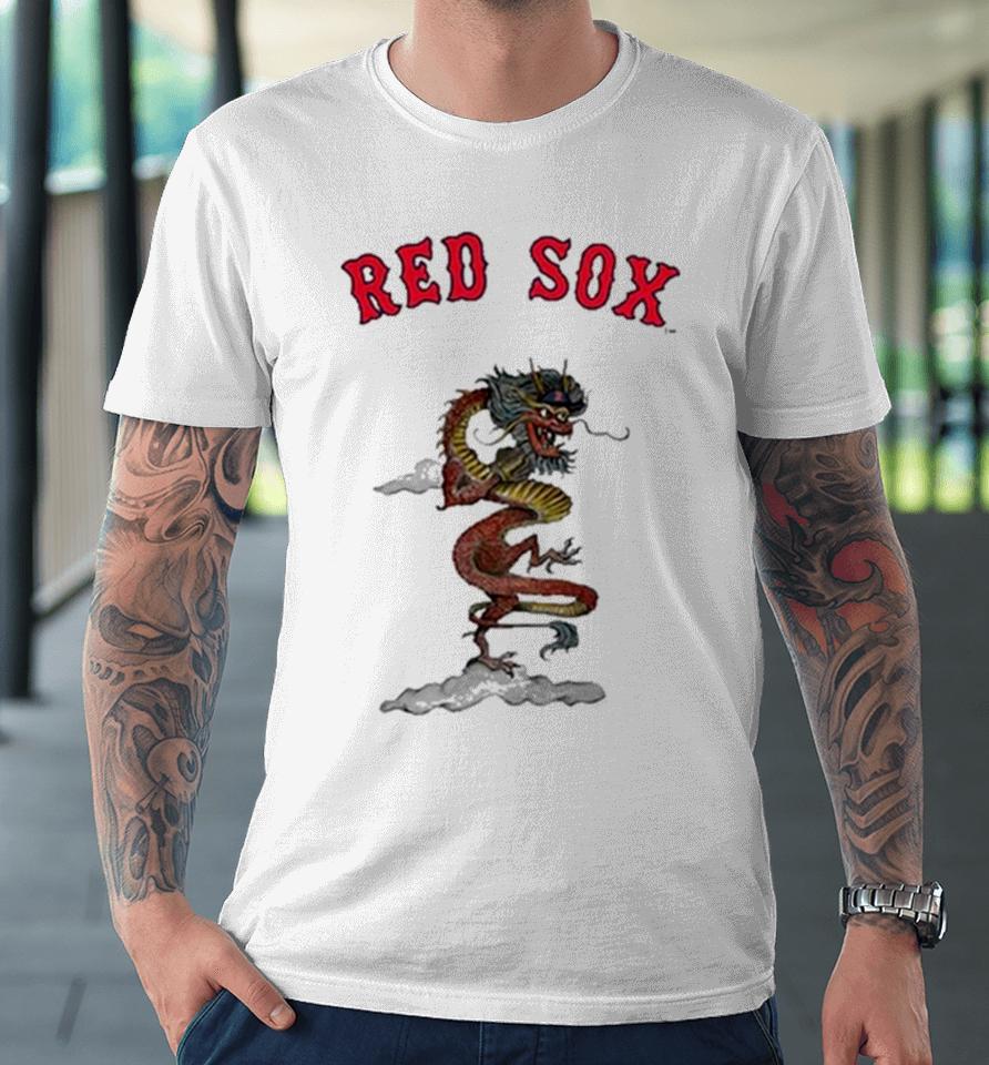 Boston Red Sox Tiny Turnip Infant 2024 Year Of The Dragon 3 4 Premium T-Shirt