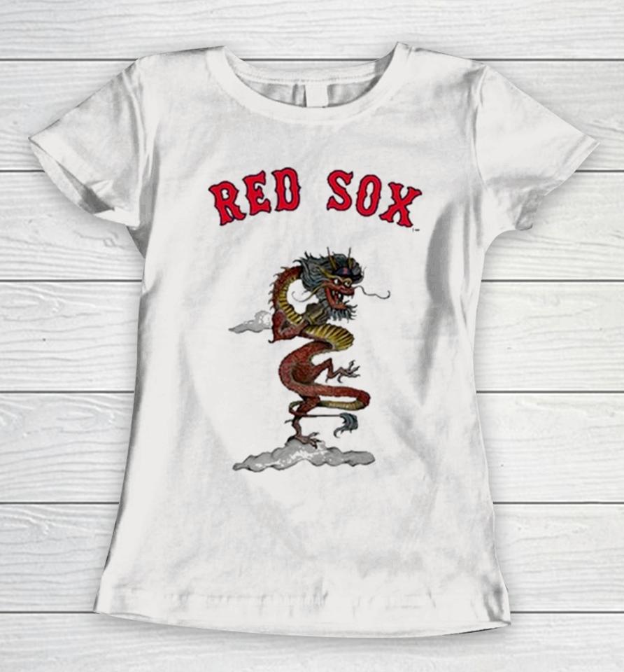 Boston Red Sox Tiny Turnip Infant 2024 Year Of The Dragon 3 4 Women T-Shirt