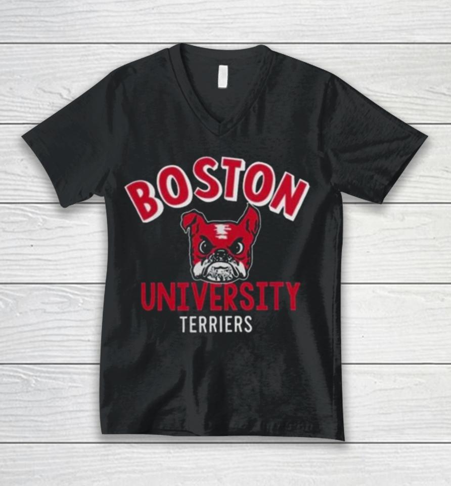 Boston University Vintage Terrier Spirit Logo Unisex V-Neck T-Shirt