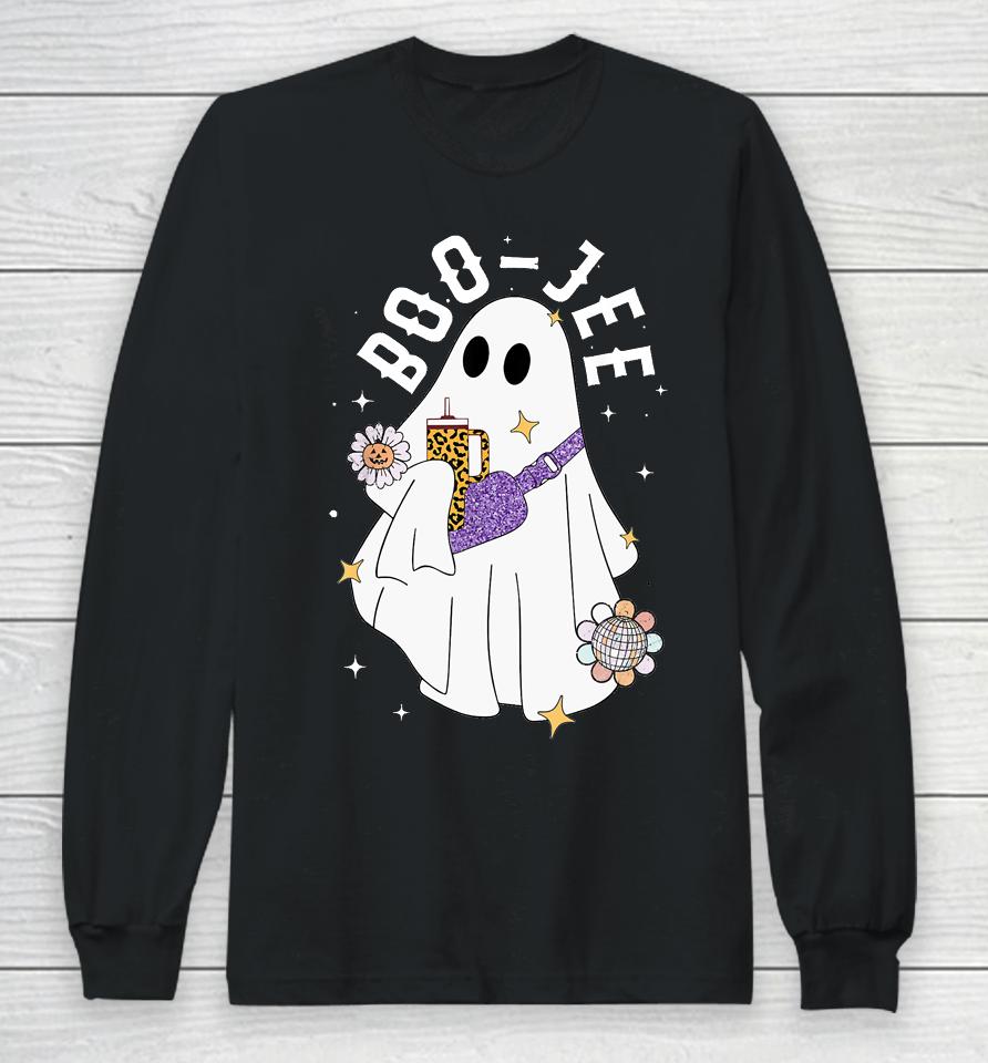Boujee Boo Jee Spooky Season Cute Ghost Halloween Costume Long Sleeve T-Shirt