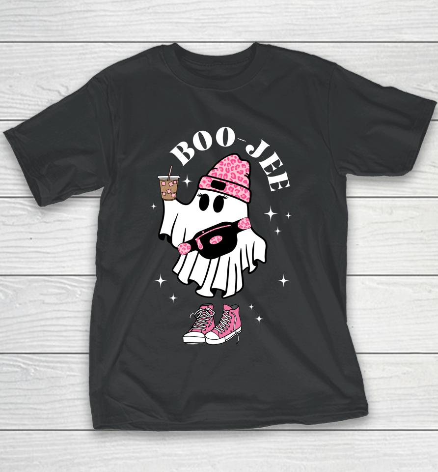 Boujee Boo-Jee Spooky Season Cute Ghost Halloween Youth T-Shirt