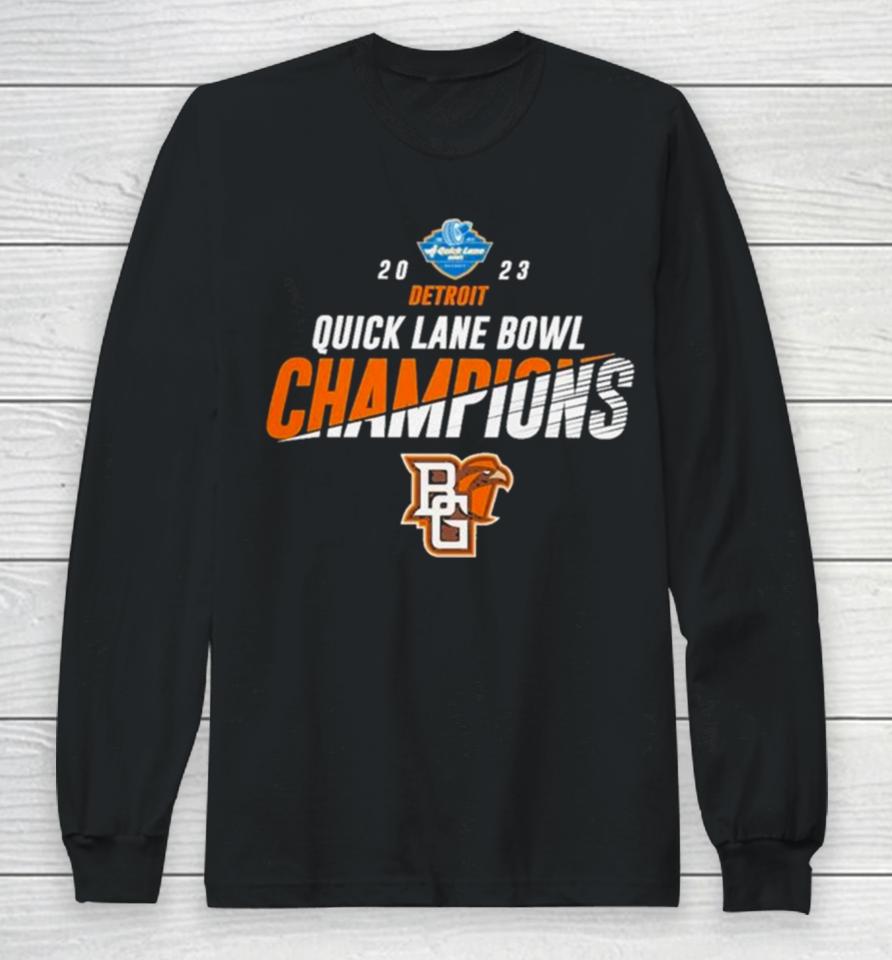 Bowling Green Falcons 2023 Quick Lane Bowl Champions Logo Long Sleeve T-Shirt