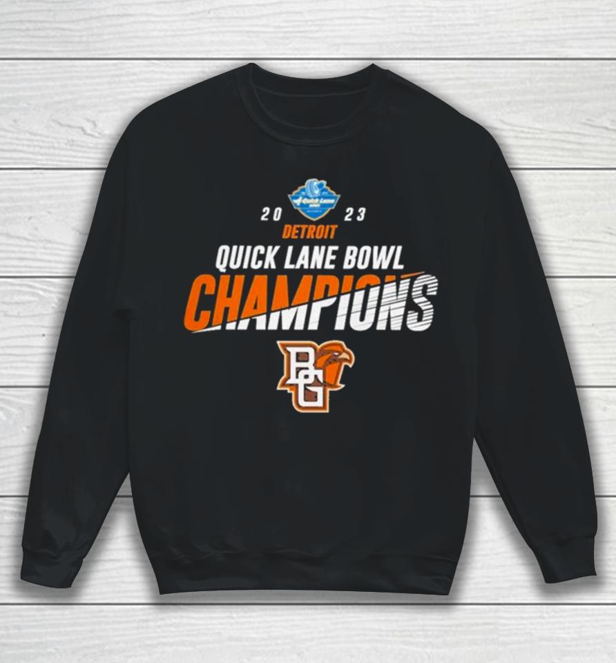 Bowling Green Falcons 2023 Quick Lane Bowl Champions Logo Sweatshirt