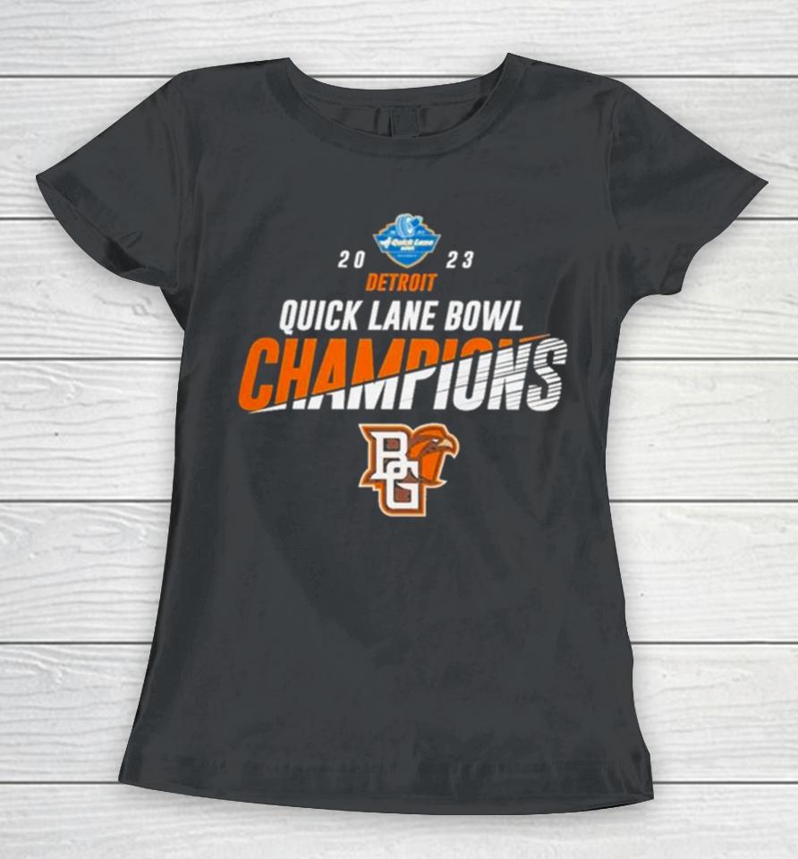 Bowling Green Falcons 2023 Quick Lane Bowl Champions Logo Women T-Shirt