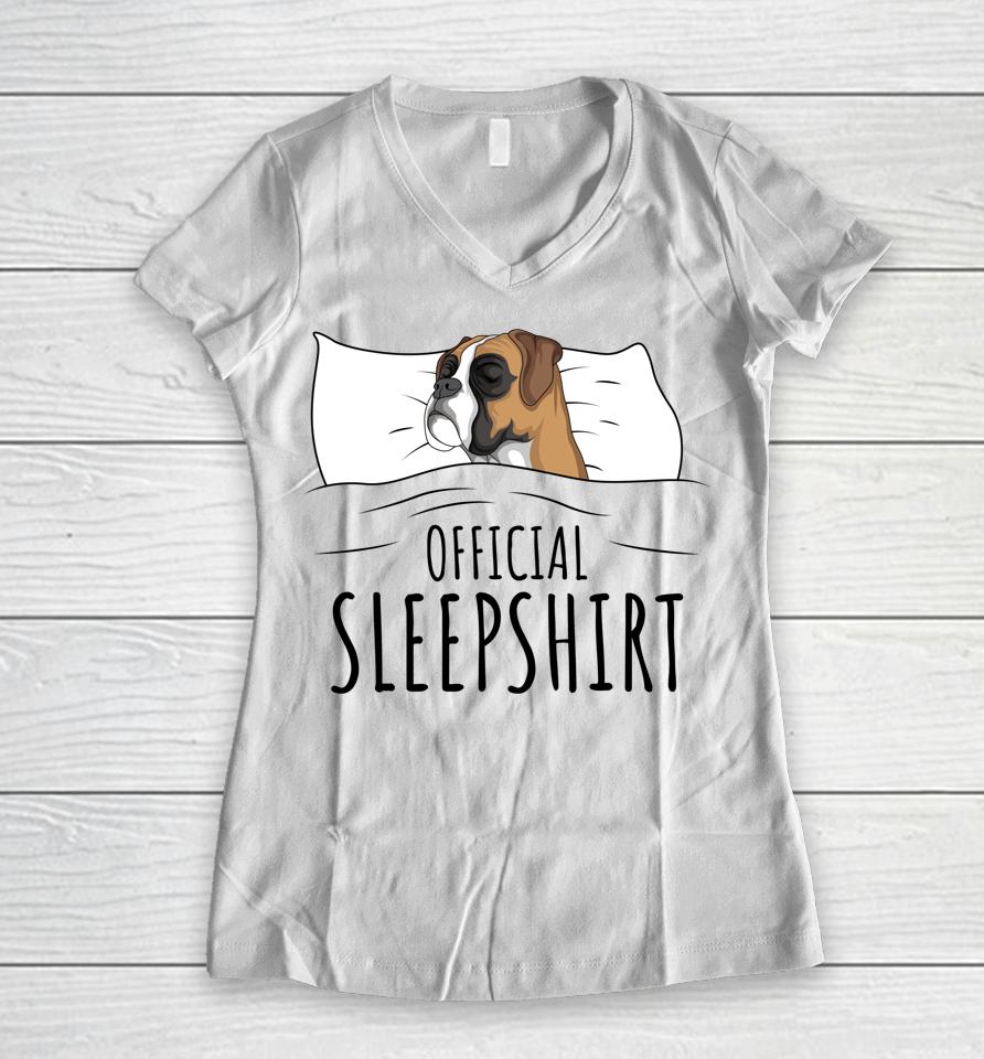 Boxer Dog Official Sleepshirt Women V-Neck T-Shirt