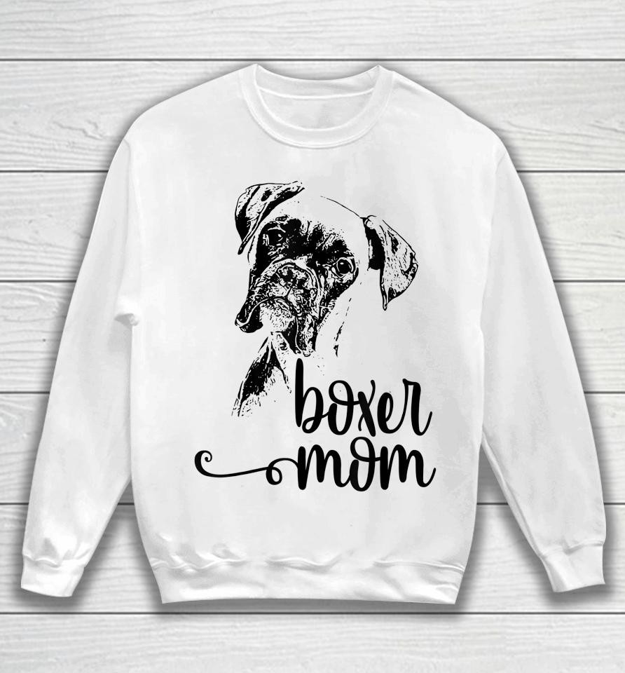 Boxer Mom Dog Face Sweatshirt