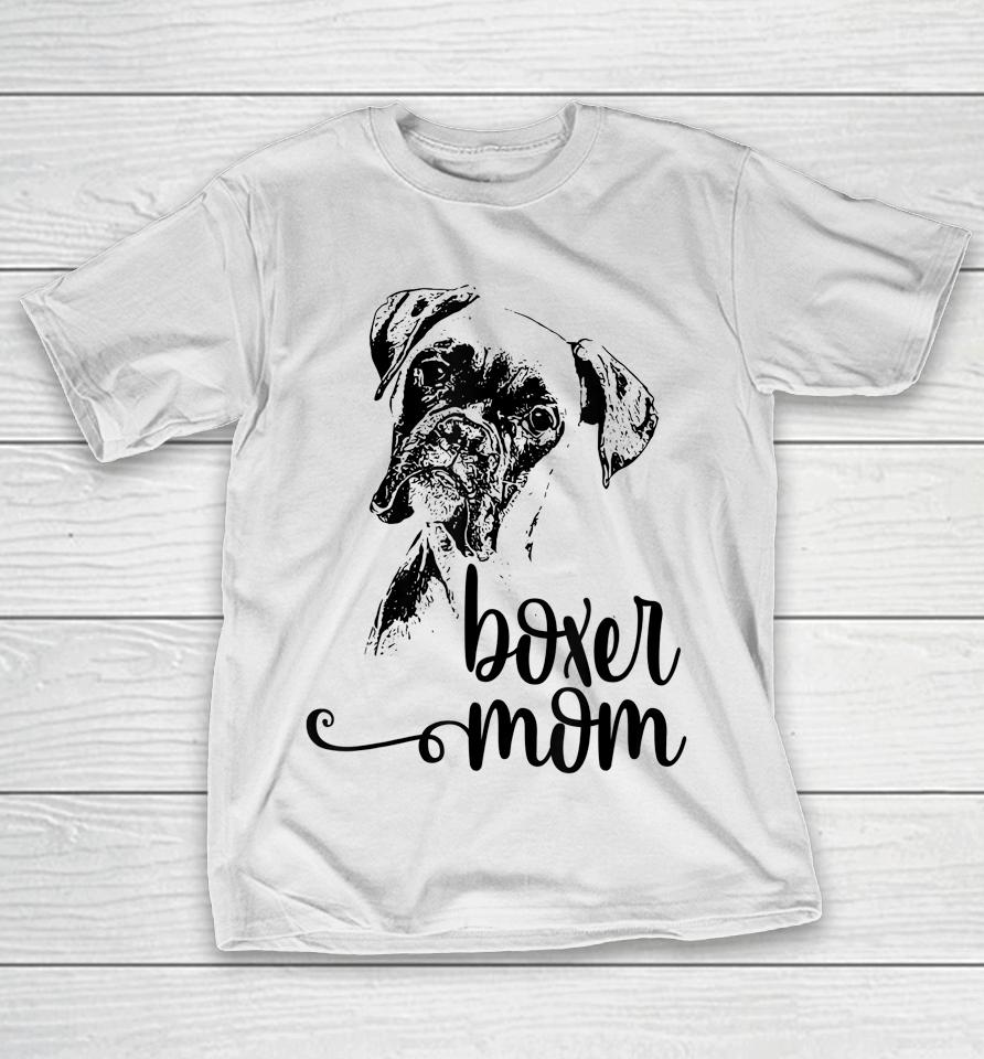 Boxer Mom Dog Face T-Shirt